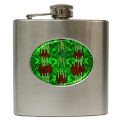 Forest Of Colors And Calm Flowers On Vines Hip Flask (6 Oz) by pepitasart