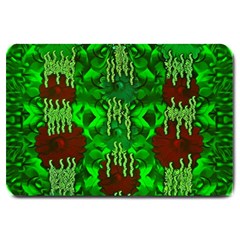 Forest Of Colors And Calm Flowers On Vines Large Doormat  by pepitasart