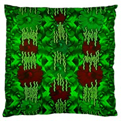 Forest Of Colors And Calm Flowers On Vines Large Flano Cushion Case (one Side) by pepitasart