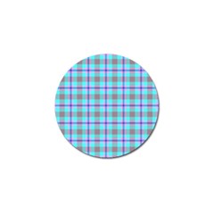 Tartan Mauve Purple Cyan Golf Ball Marker by oudeenpattern