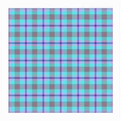 Tartan Mauve Purple Cyan Medium Glasses Cloth (2 Sides) by oudeenpattern