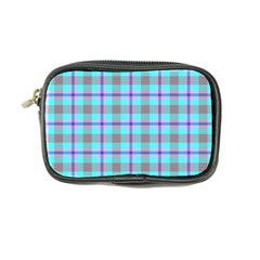 Tartan Mauve Purple Cyan Coin Purse by oudeenpattern