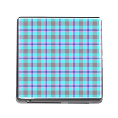 Tartan Mauve Purple Cyan Memory Card Reader (square 5 Slot)