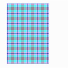 Tartan Mauve Purple Cyan Large Garden Flag (two Sides)