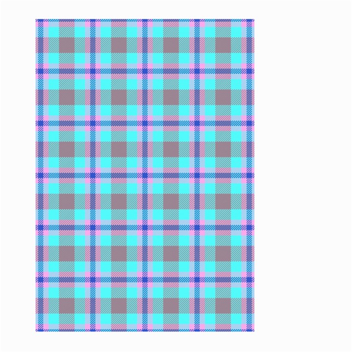 Tartan Mauve Purple Cyan Large Garden Flag (Two Sides)