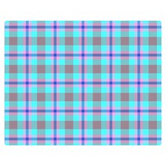 Tartan Mauve Purple Cyan Double Sided Flano Blanket (medium)  by oudeenpattern