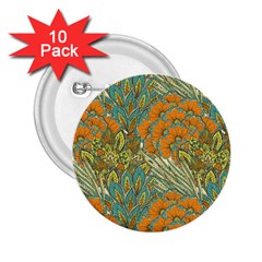 Orange Flowers 2 25  Buttons (10 Pack)  by goljakoff