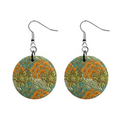 Orange Flowers Mini Button Earrings by goljakoff