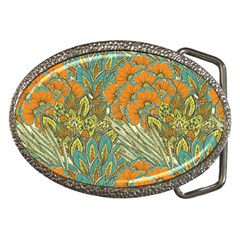 Orange Flowers Belt Buckles by goljakoff