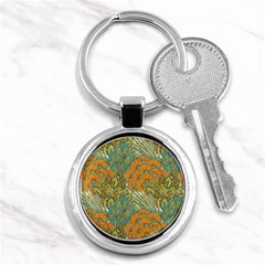 Orange Flowers Key Chain (round) by goljakoff