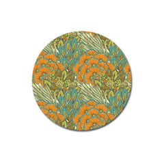 Orange Flowers Magnet 3  (round) by goljakoff