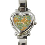 Orange flowers Heart Italian Charm Watch Front