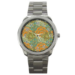 Orange Flowers Sport Metal Watch by goljakoff