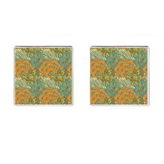 Orange Flowers Cufflinks (square) by goljakoff