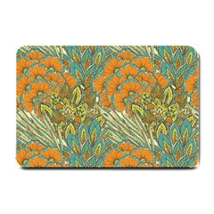 Orange Flowers Small Doormat  by goljakoff