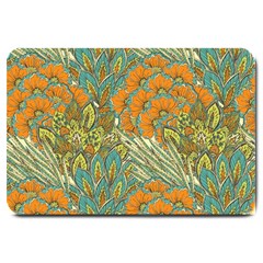 Orange Flowers Large Doormat  by goljakoff