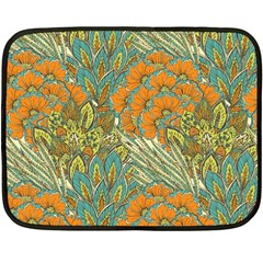 Orange Flowers Fleece Blanket (mini) by goljakoff