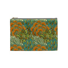 Orange Flowers Cosmetic Bag (medium) by goljakoff