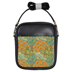 Orange Flowers Girls Sling Bag by goljakoff