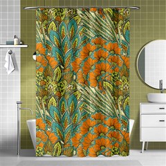 Orange Flowers Shower Curtain 48  X 72  (small)  by goljakoff