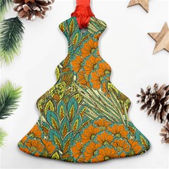 Orange Flowers Christmas Tree Ornament (two Sides) by goljakoff