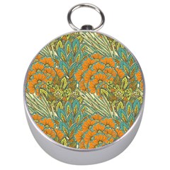 Orange Flowers Silver Compasses by goljakoff