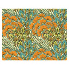 Orange Flowers Double Sided Flano Blanket (medium)  by goljakoff