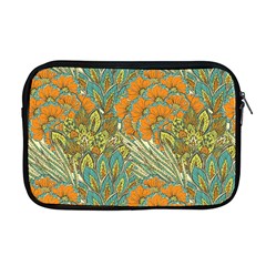 Orange Flowers Apple Macbook Pro 17  Zipper Case by goljakoff