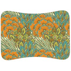 Orange Flowers Velour Seat Head Rest Cushion by goljakoff