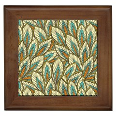 Green Leaves Framed Tile by goljakoff