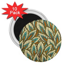 Green Leaves 2 25  Magnets (10 Pack)  by goljakoff