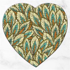 Green Leaves Jigsaw Puzzle (heart) by goljakoff