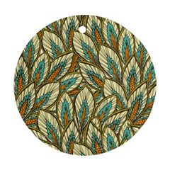 Green Leaves Round Ornament (two Sides) by goljakoff