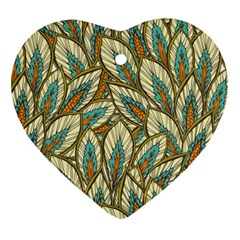 Green Leaves Heart Ornament (two Sides)