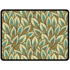 Green Leaves Fleece Blanket (large)  by goljakoff