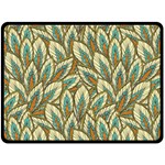 Green leaves Fleece Blanket (Large)  80 x60  Blanket Front