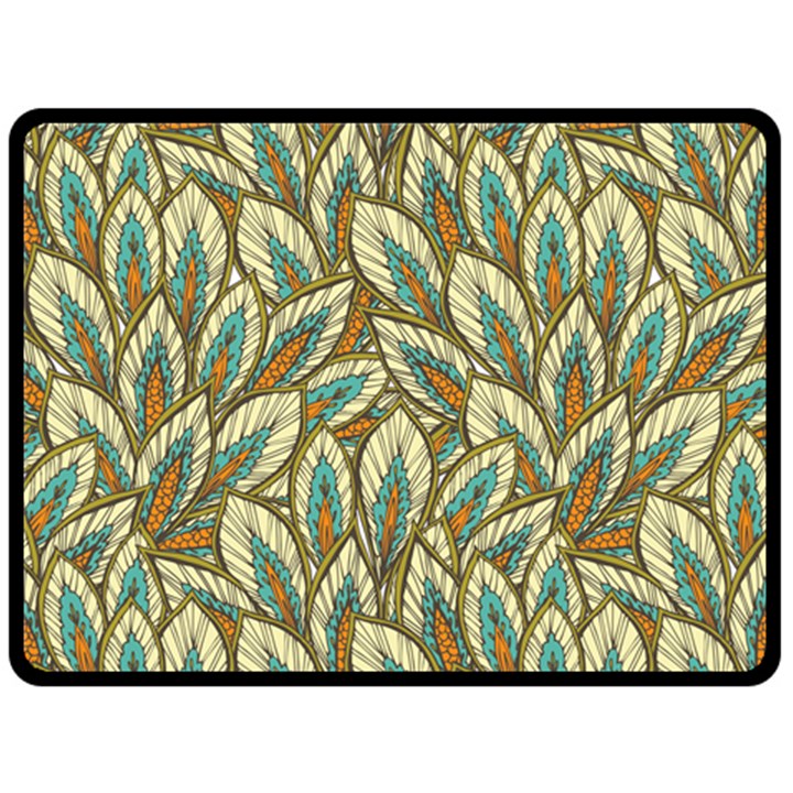 Green leaves Fleece Blanket (Large) 