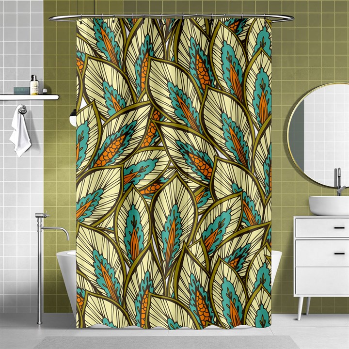 Green leaves Shower Curtain 48  x 72  (Small) 