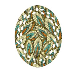 Green Leaves Ornament (oval Filigree) by goljakoff