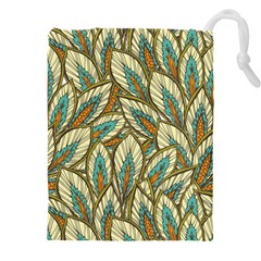 Green Leaves Drawstring Pouch (5xl) by goljakoff