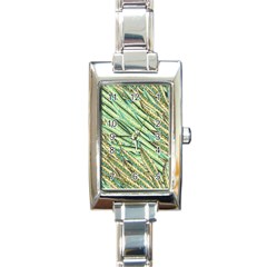 Green Leaves Rectangle Italian Charm Watch by goljakoff