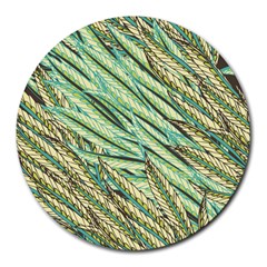 Green Leaves Round Mousepads