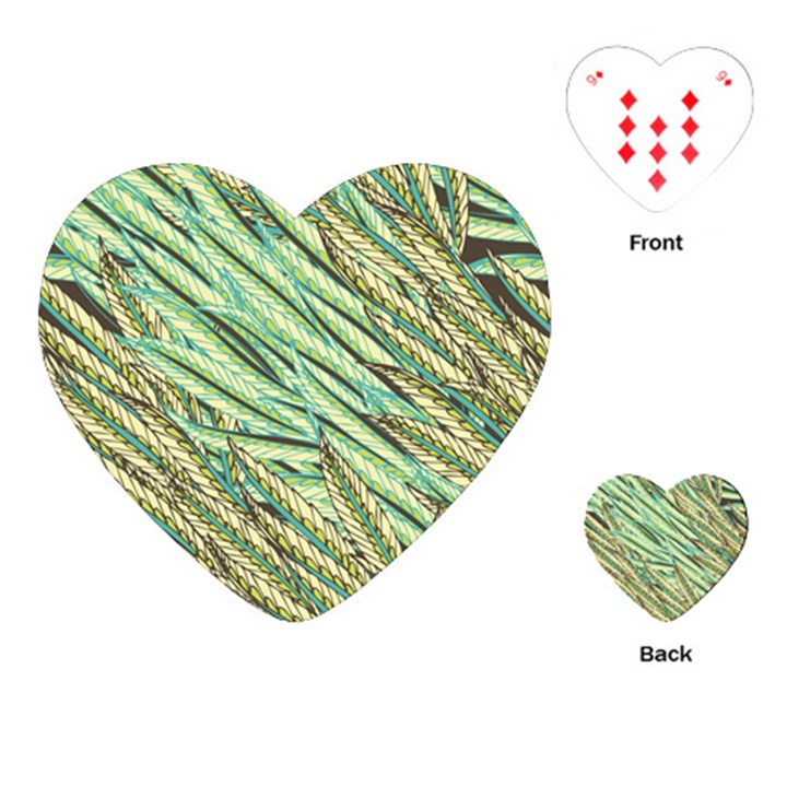 Green leaves Playing Cards Single Design (Heart)