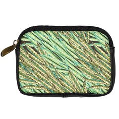 Green Leaves Digital Camera Leather Case by goljakoff