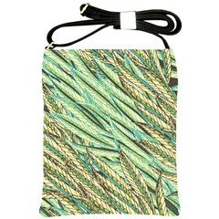 Green Leaves Shoulder Sling Bag by goljakoff