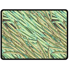 Green Leaves Fleece Blanket (large)  by goljakoff