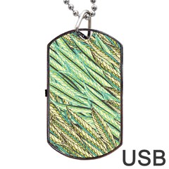 Green Leaves Dog Tag Usb Flash (one Side) by goljakoff