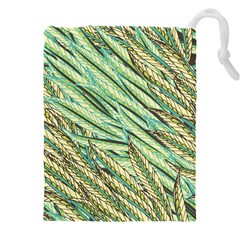 Green Leaves Drawstring Pouch (4xl) by goljakoff