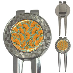 Orange Flowers 3-in-1 Golf Divots by goljakoff