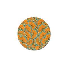 Orange Flowers Golf Ball Marker by goljakoff